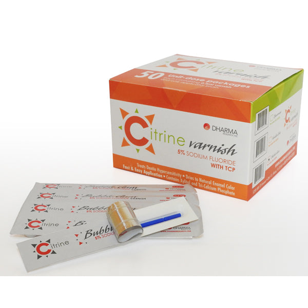 Dharma Research 56-00204 Citrine Fluoride Varnish Bubble Gum 50/Pk 0.4 mL Dharma Research 56-00204 Citrine Fluoride Varnish Bubble Gum 50/Pk 0.4 mL